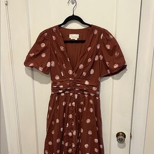 Anthropologie Polka Dot Midi Dress